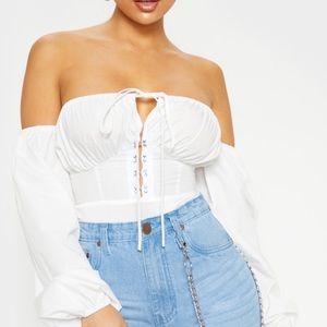 Pretty Little Thing - Hook & Eye Bardot Bodysuit